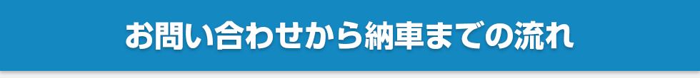 お問い合わせから納車までの流れ